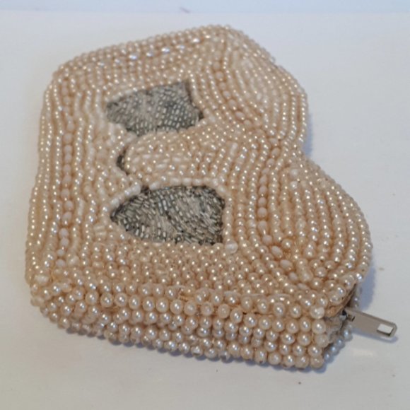Vintage Beaded Purse Clutch Makeup Bag Du-Val Japan Vintage 1950s - Picture 4 of 7
